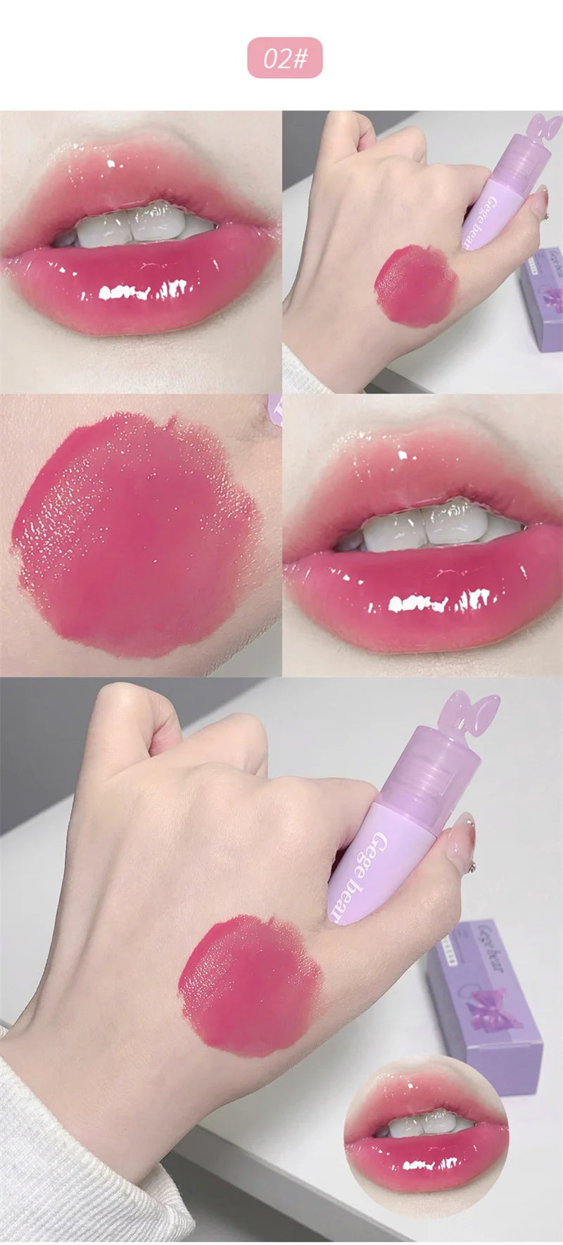 Waterproof Mirror Bow Tie Lip Gloss 6 Colors Sparkling Glitter Liquid Lipstick Shimmer Pearl Lip Gloss Jelly Lip Korean Make Up