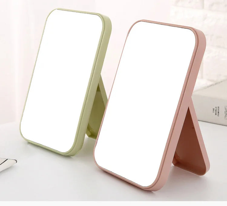 Small Folding Makeup Mirror Portable Makeup Mirror Student Dormitory Desktop Desktop Small Mirror Wholesale Square Mirrors