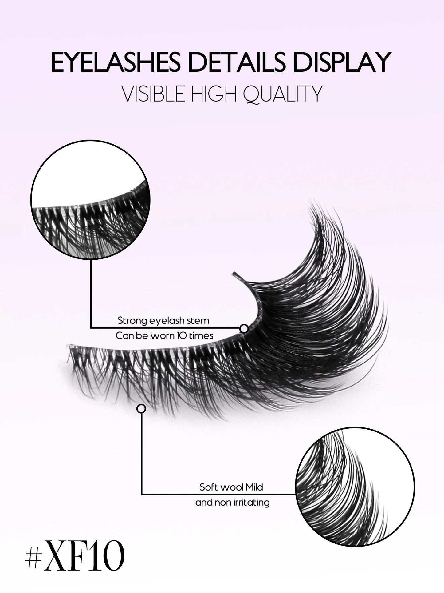 GROINNEYA Cat Eye Lashes Natural long Clear Band Lashes Winged End Eye Elongated Eyelashes Faux Mink Eyelashes Makeup