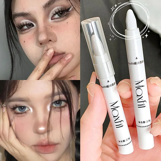 1pc Shimmering Highlight Stick, Glitter White Eyeshadow Pencil for Bright Eyes, Dazzling Effect Makeup Highlighter Pencil