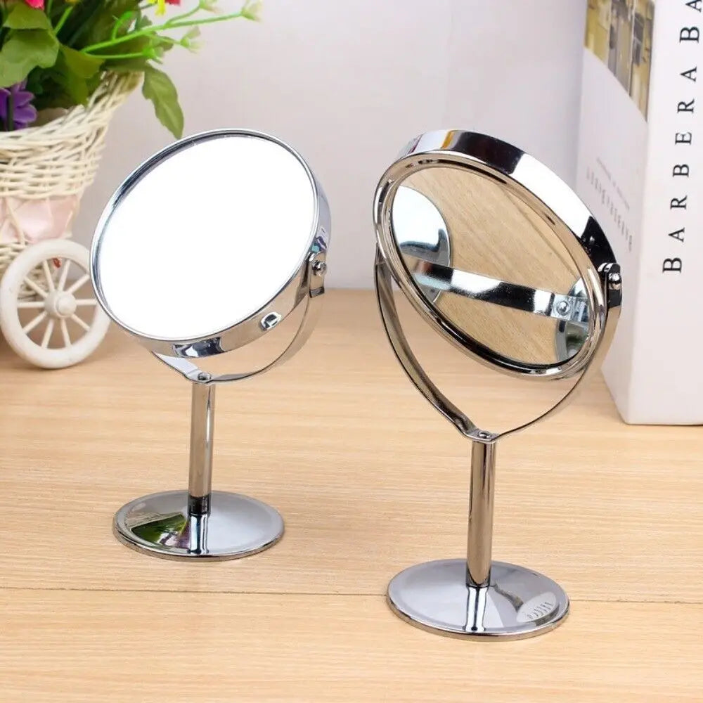 High Quality Iron-carbon Alloy Makeup Mirror Glass Oval Double Cosmetic Mirror Silver Mirror