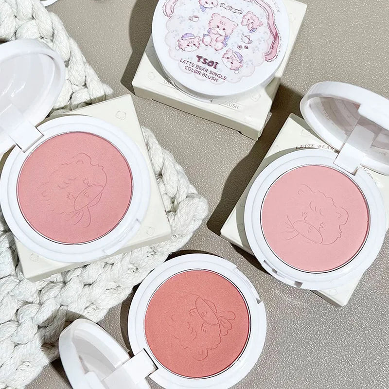 Cute Powder Blusher Natural Matte Brightening Rouge Peach Pink Blusher Face Cheek Tint Blush Contour Makeup Palette Cosmetics