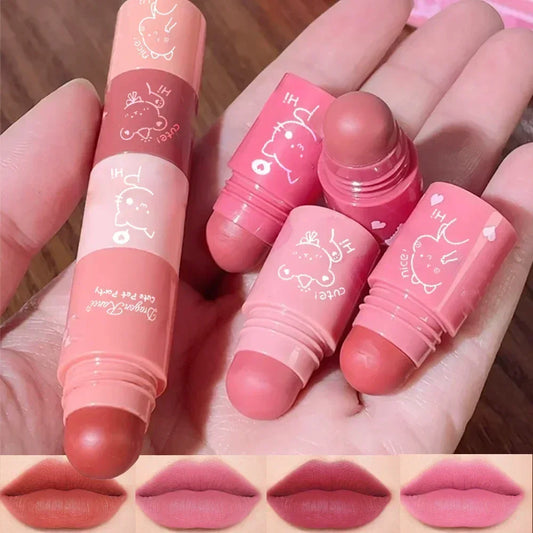 4 in 1 Cute Matte Lipstick Crayon Kit Combo Purple Lip Tint Velvet Sexy Moisturizing Lipstick Pen Waterproof Lasting Lip Makeup