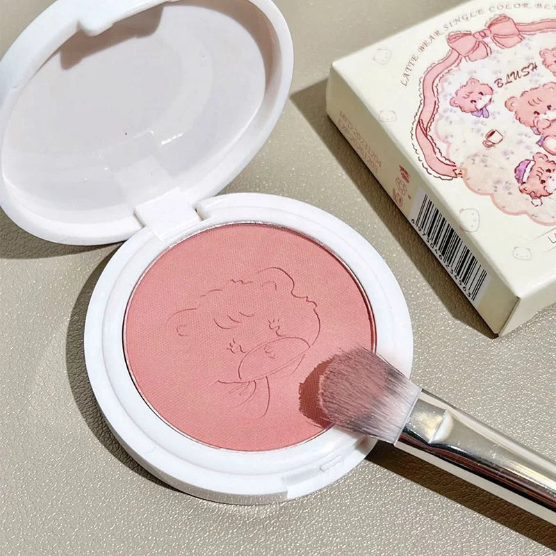 Cute Powder Blusher Natural Matte Brightening Rouge Peach Pink Blusher Face Cheek Tint Blush Contour Makeup Palette Cosmetics