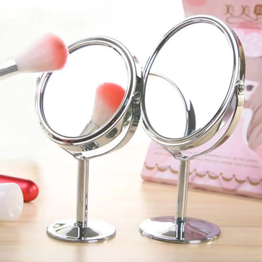 High Quality Iron-carbon Alloy Makeup Mirror Glass Oval Double Cosmetic Mirror Silver Mirror