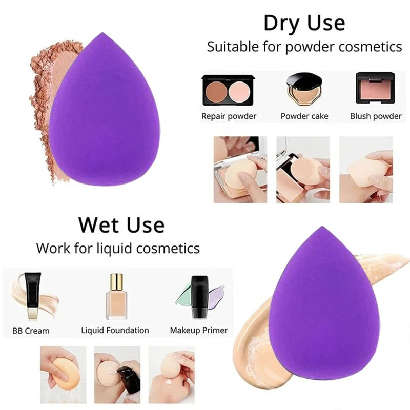 12Pcs Makeup Sponge Velvet Triangle Powder Puff Face Finger Puffs Mini Beauty Egg Liquid Foundation Tools Make Up Accessories