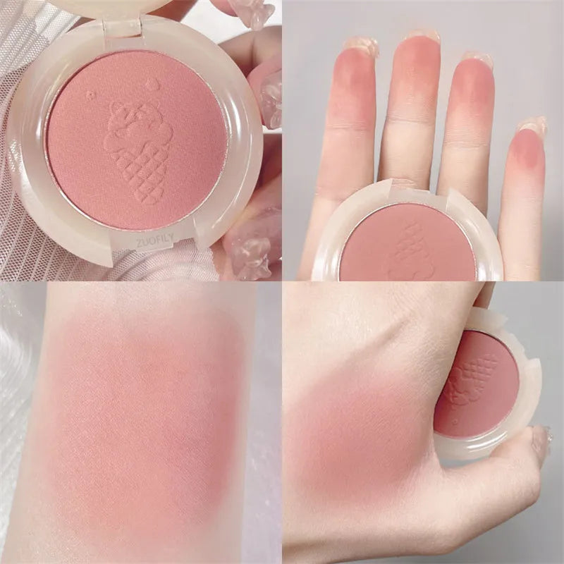 Monochrome Blush Face Mineral Pigment Peach Orange Nude Pink Blue Matte Natural Blush Contour Shadow Cheek Blusher Cosmetic