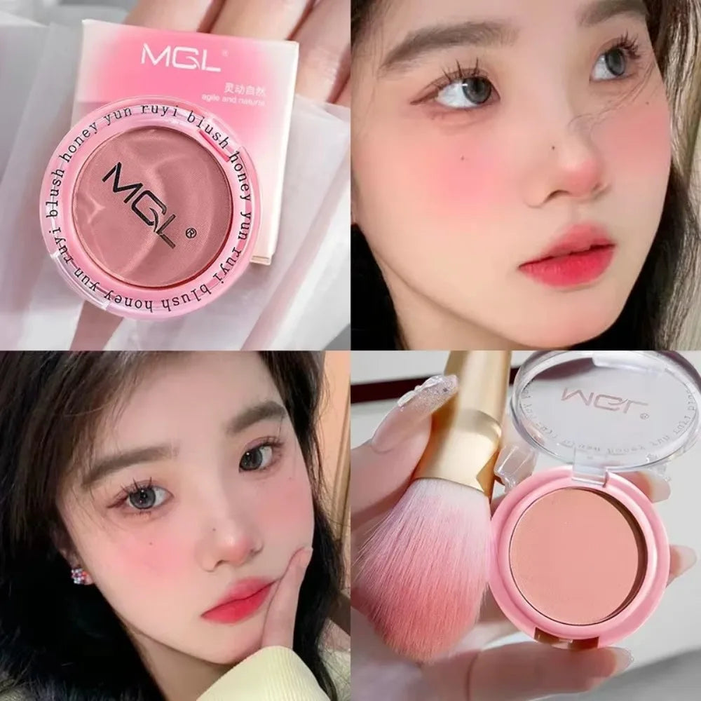 Monochrome Blush Face Mineral Pigment Peach Orange Nude Pink Blue Matte Natural Blush Contour Shadow Cheek Blusher Cosmetic