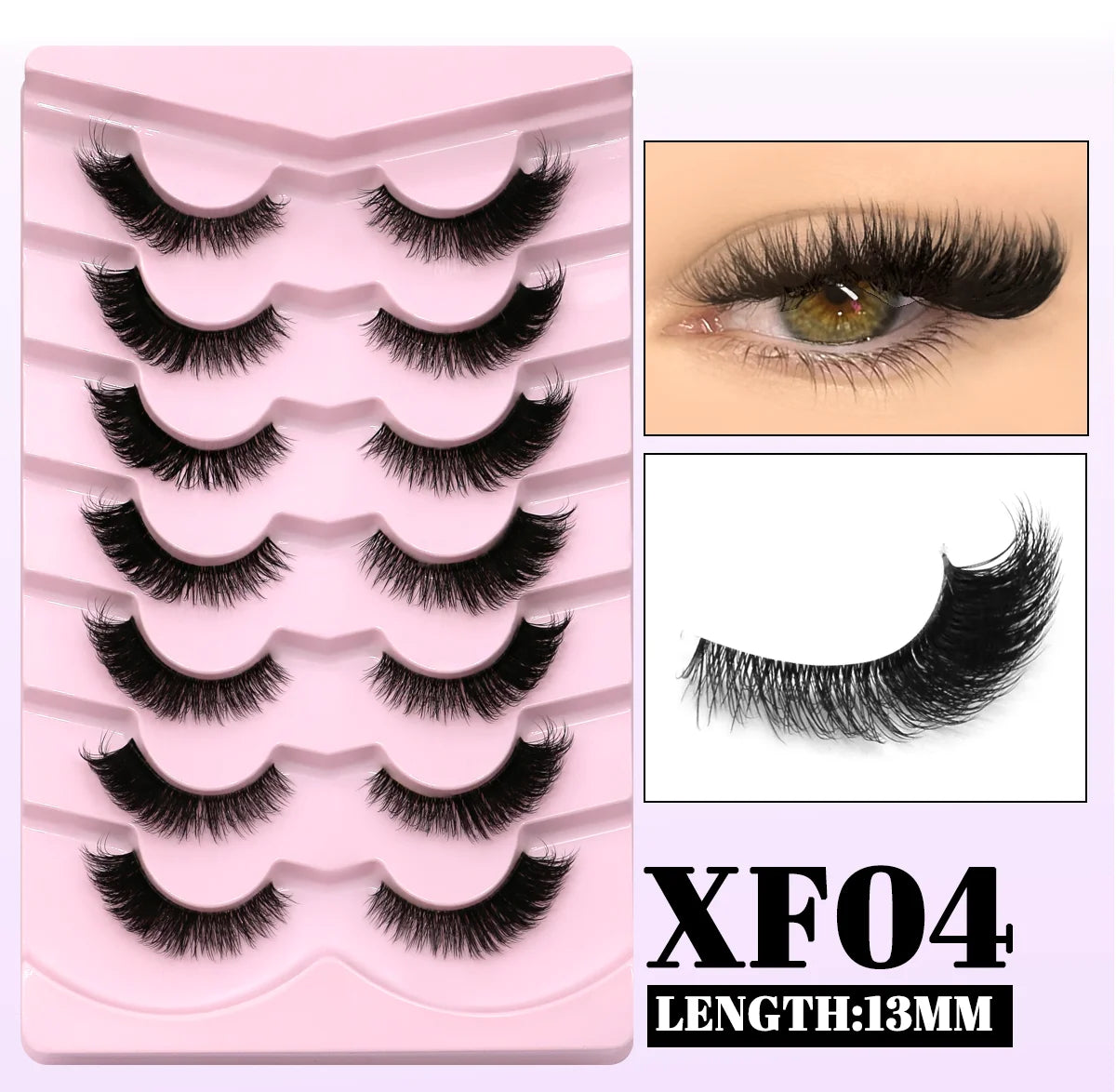 GROINNEYA Cat Eye Lashes Natural long Clear Band Lashes Winged End Eye Elongated Eyelashes Faux Mink Eyelashes Makeup