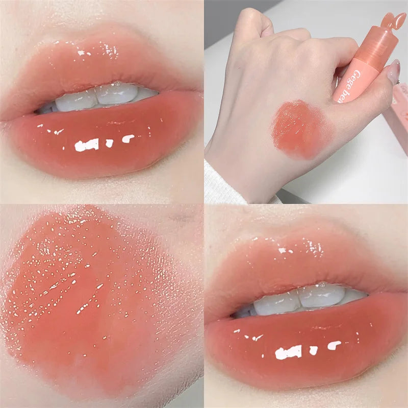 Waterproof Mirror Bow Tie Lip Gloss 6 Colors Sparkling Glitter Liquid Lipstick Shimmer Pearl Lip Gloss Jelly Lip Korean Make Up