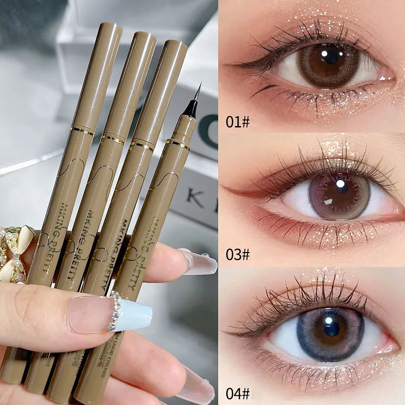 0.005mm Eyeliner Liquid Pen Matte Smooth Quick Dry Waterproof Ultra-thin Eyeliner Lower Eyelash Pen Non Smudging Korean Makeup