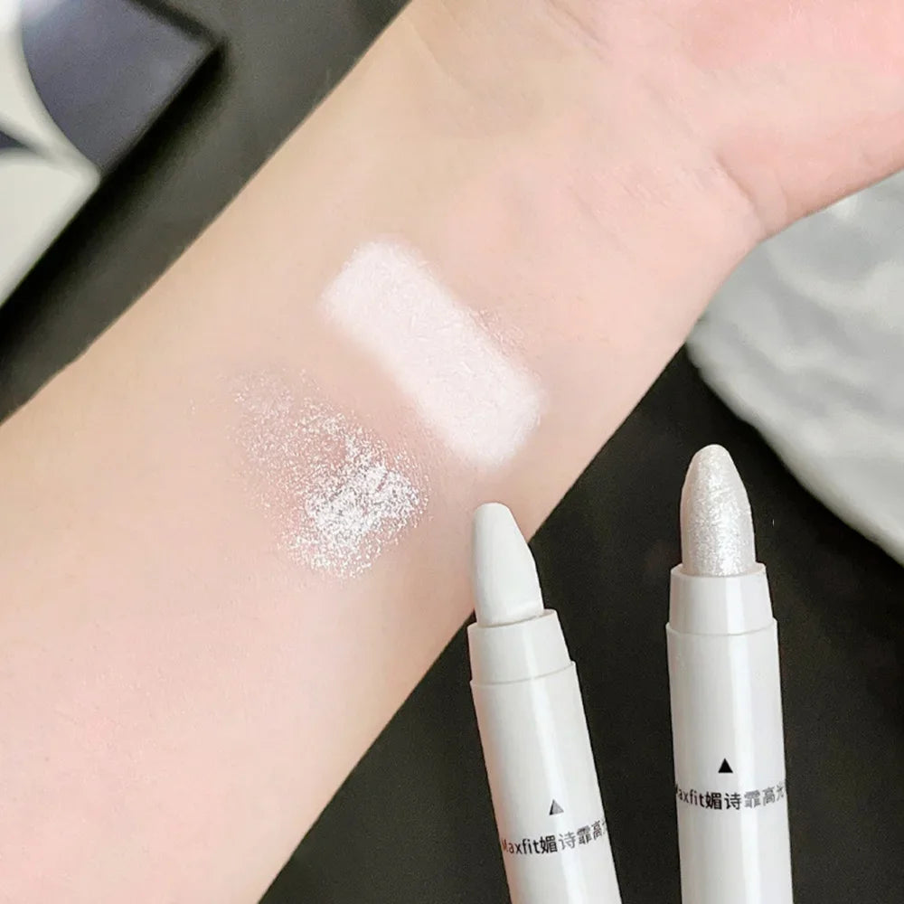 1pc Shimmering Highlight Stick, Glitter White Eyeshadow Pencil for Bright Eyes, Dazzling Effect Makeup Highlighter Pencil