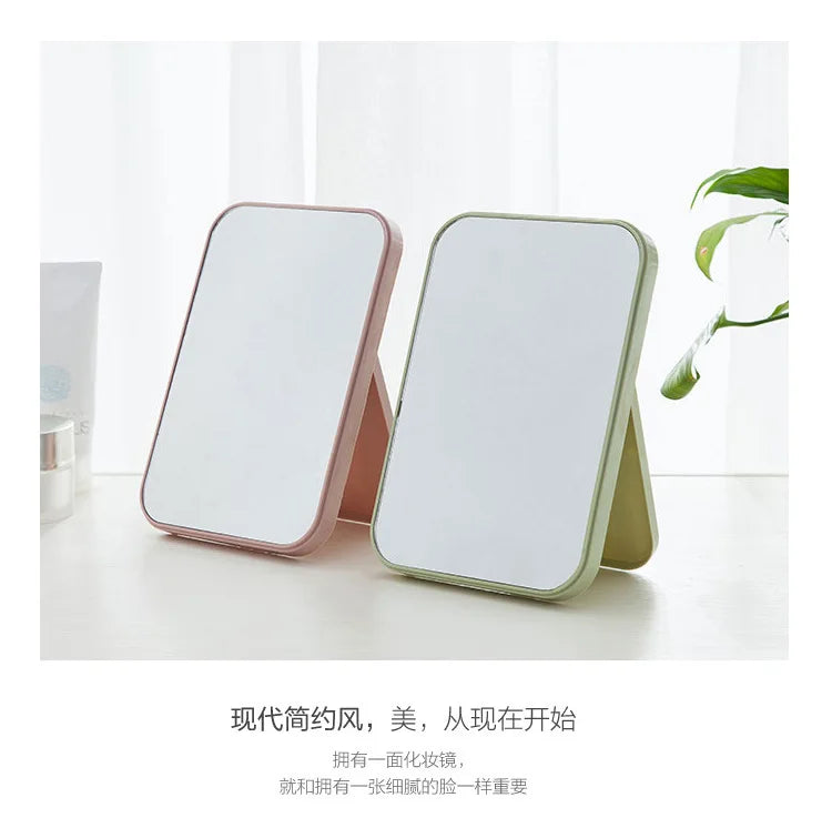 Small Folding Makeup Mirror Portable Makeup Mirror Student Dormitory Desktop Desktop Small Mirror Wholesale Square Mirrors