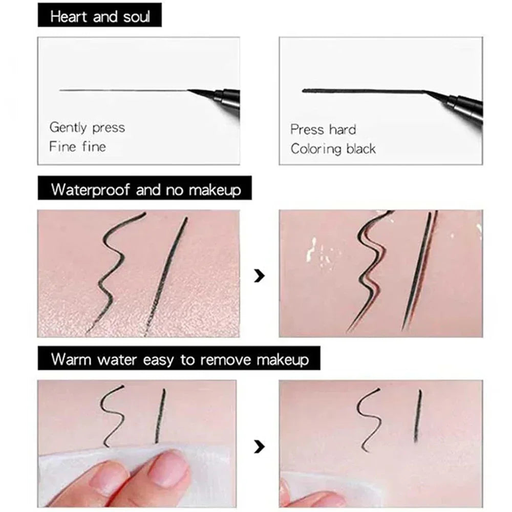 Quick-dry Eyeliner Pencil Makeup Long Lasting Smooth Matte Eye Liner Waterproof Anti Smudge Liquid Eyeliner Pen Eyes Cosmetics