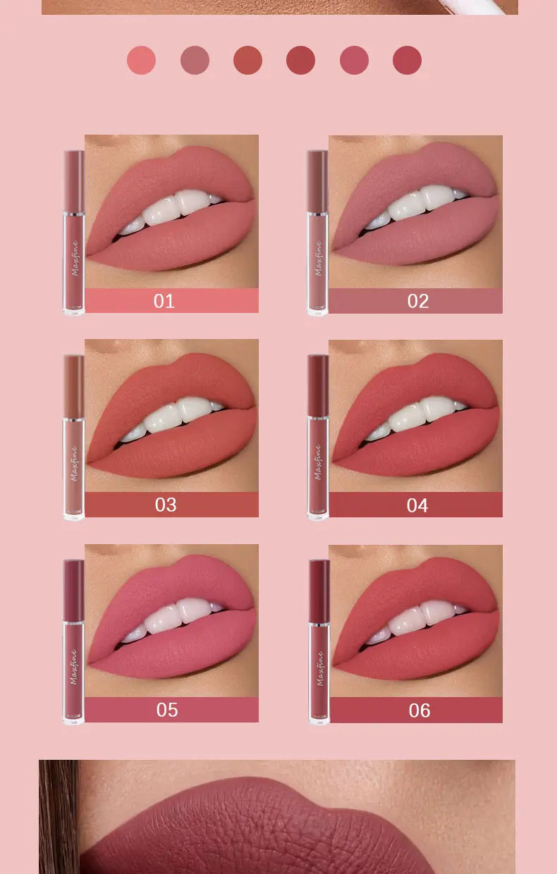 6-color Lip Gloss Liquid Lip Gloss Cosmetic Liquid Lipstick Stain-proof Waterproof Lip Gloss