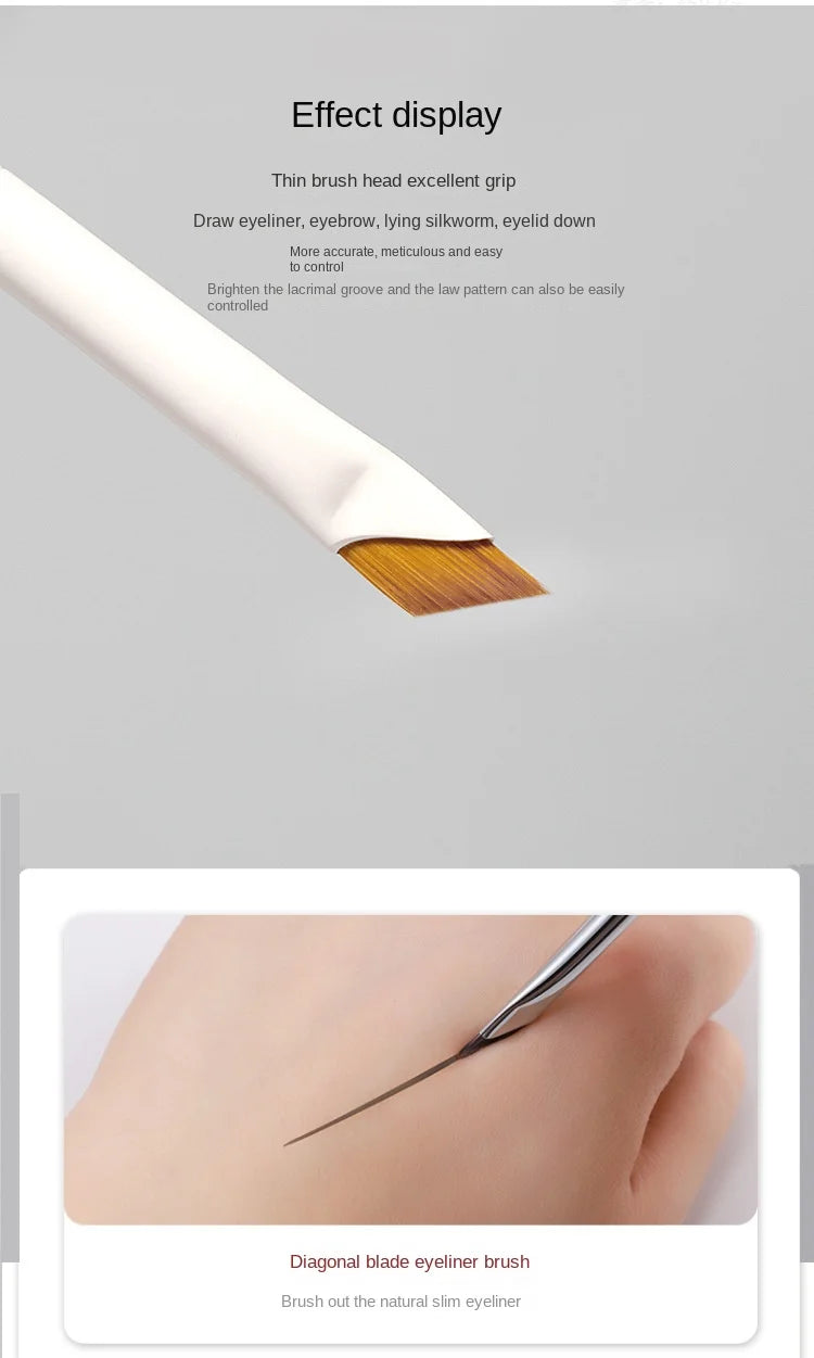 Upgrade Blade Eyeliner Brush Ultra Thin Fine Angle Flat Eyebrow Brush Under The Eye Makeup Brushes Precise Detail Brush white