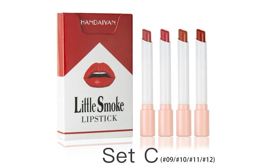 4 PCS Waterproof Matte Lipsticks Korean Cosmetics Makeup for Women