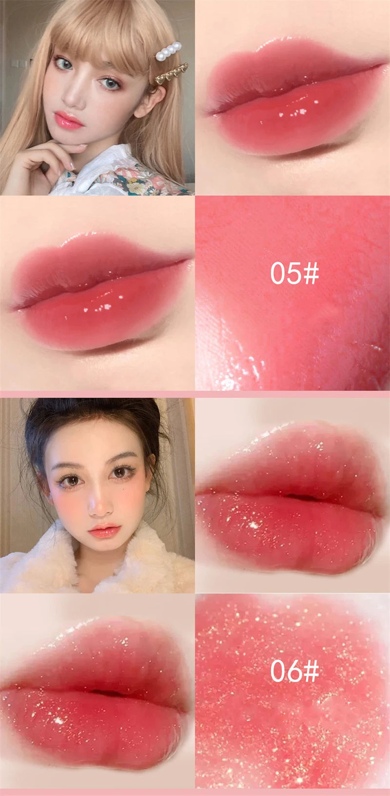 Mirror Water Light Lip Gloss Transparent Glass Lasting Moisturizing Waterproof Liquid Lipstick Pearlescent Fine Shine Lip Glaze