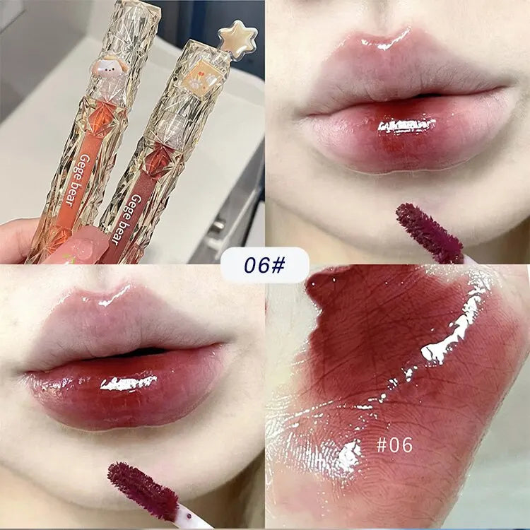 Gege Bear Crystal Mirror Water Lipgloss Hydrating And Ultra-Moisturizing High Shine Glossy Lip Tint Fuller Your Lips