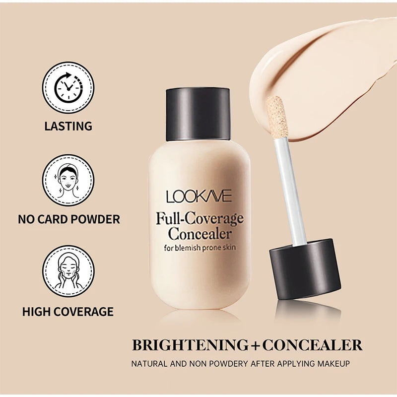 Full Cover Liquid Concealer Cream Makeup 12ml Invisible Eye Dark Circles Cream Face Foundation Waterproof Make Up Base Cosmetics