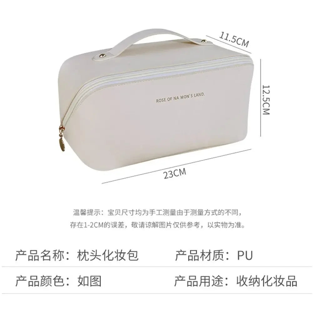 Large Travel Cosmetic Bag for Women Leather Makeup Organizer Female  Luxury Lady Box