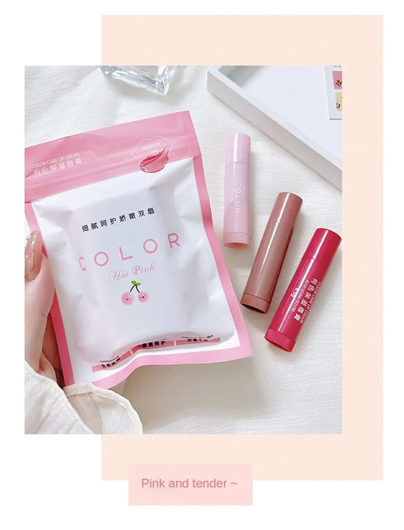 Moisturize Lip Balm Lipstick Hydrate Cute Girl Plump Lip Water Light Lip Glaze Makeup Korean Lipstick Cosmetic 3 Colors