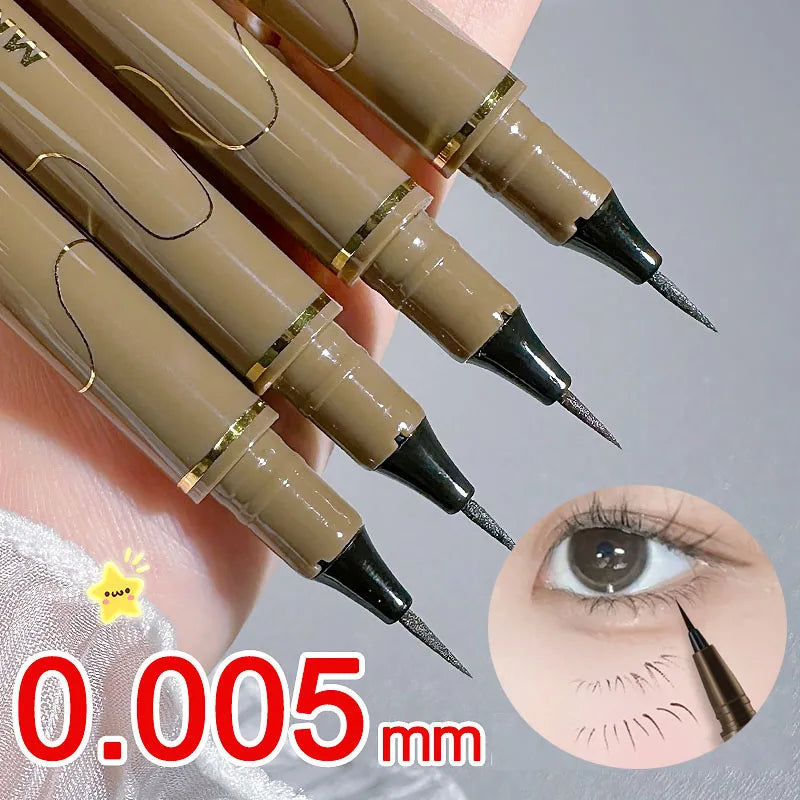 0.005mm Eyeliner Liquid Pen Matte Smooth Quick Dry Waterproof Ultra-thin Eyeliner Lower Eyelash Pen Non Smudging Korean Makeup