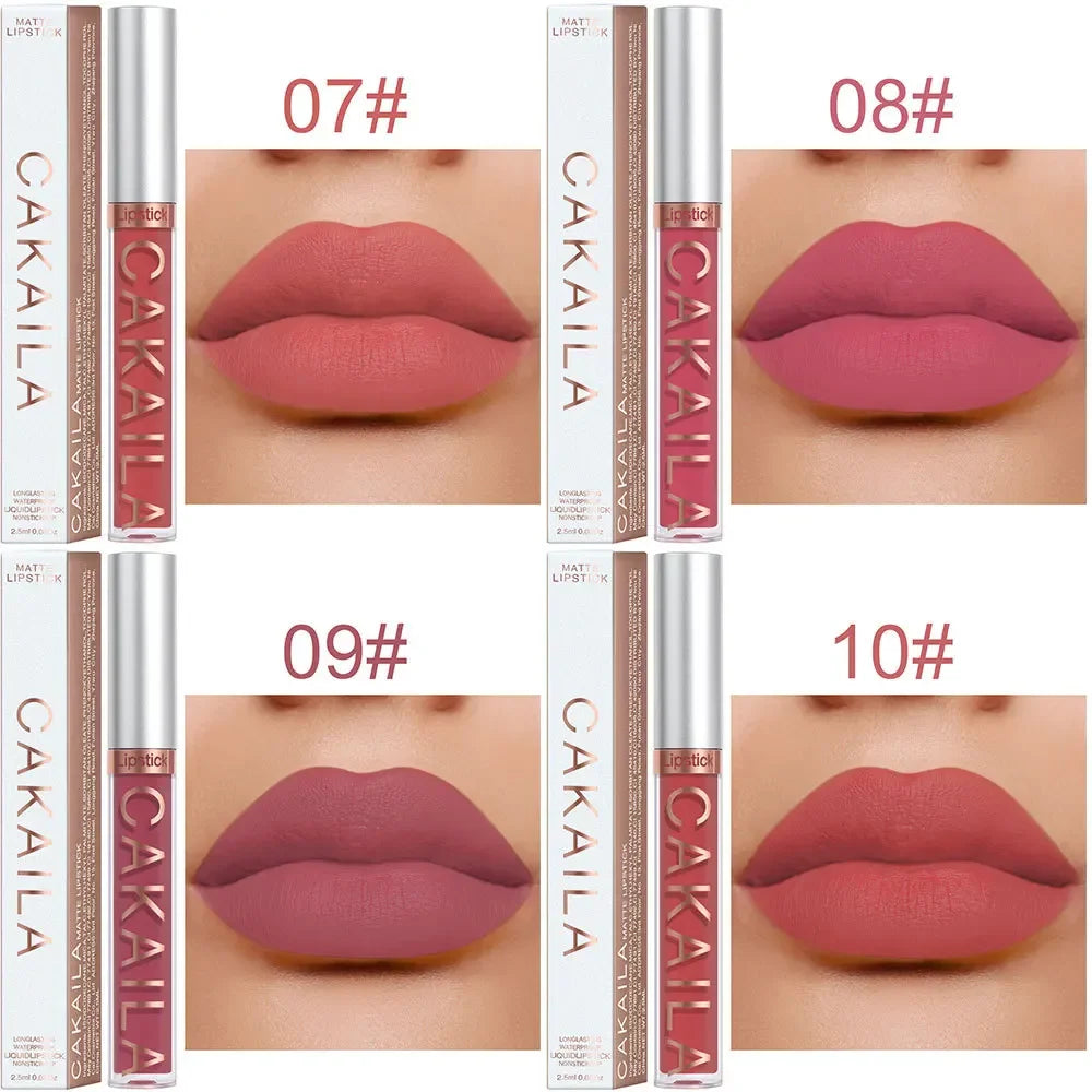 Liquid Lipstick Lip Makeup Women Beauty Red Nonstick Cup Waterproof Lip Gloss Sexy Long Lasting Velvet Matte Lip Gloss