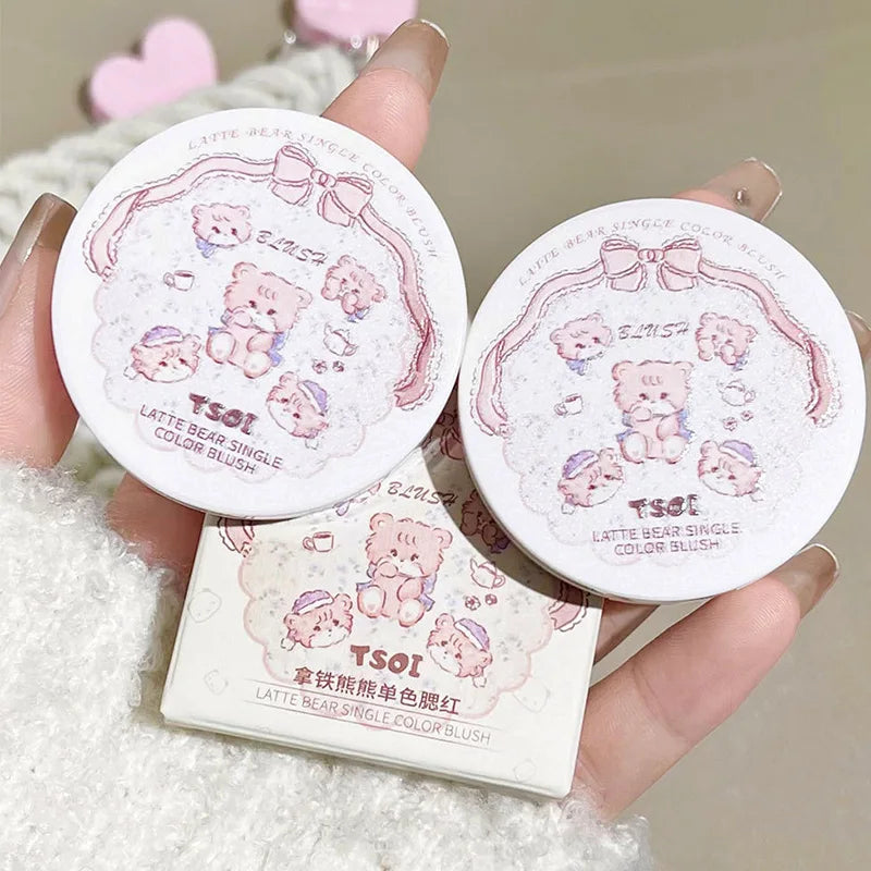 Cute Powder Blusher Natural Matte Brightening Rouge Peach Pink Blusher Face Cheek Tint Blush Contour Makeup Palette Cosmetics