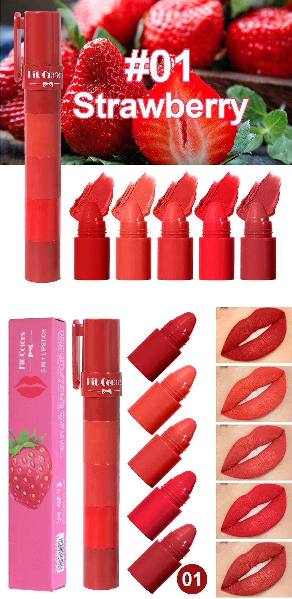 4 in 1 Cute Matte Lipstick Crayon Kit Combo Purple Lip Tint Velvet Sexy Moisturizing Lipstick Pen Waterproof Lasting Lip Makeup