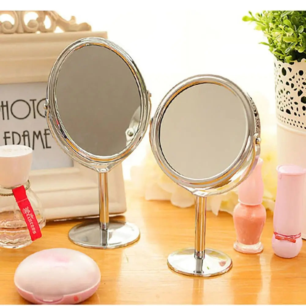 High Quality Iron-carbon Alloy Makeup Mirror Glass Oval Double Cosmetic Mirror Silver Mirror