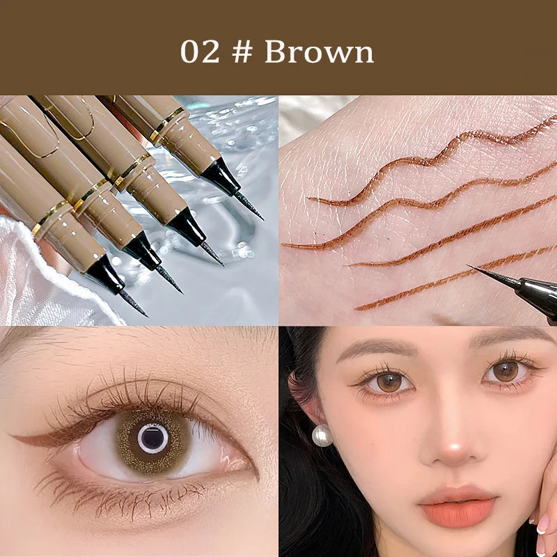 0.005mm Eyeliner Liquid Pen Matte Smooth Quick Dry Waterproof Ultra-thin Eyeliner Lower Eyelash Pen Non Smudging Korean Makeup