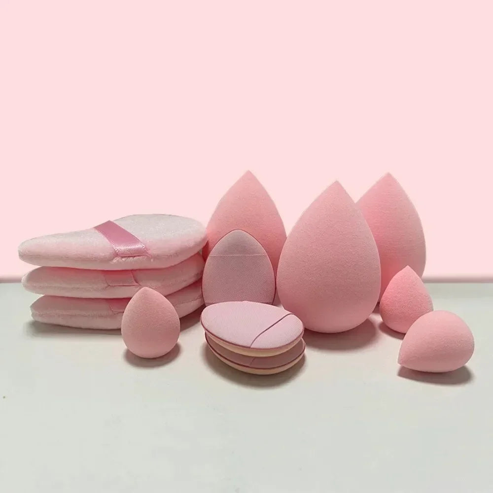 12Pcs Makeup Sponge Velvet Triangle Powder Puff Face Finger Puffs Mini Beauty Egg Liquid Foundation Tools Make Up Accessories