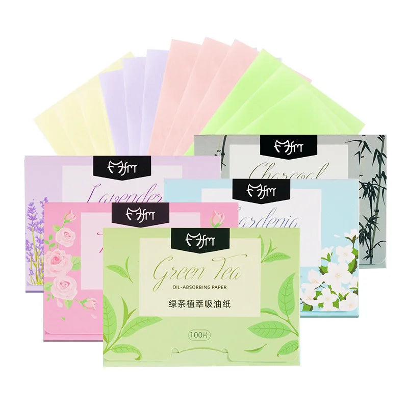 100pcs/set Facial Oil Blotting Paper Matte Face Wipes Oil Control Oil-absorbing Face Cleaning Beauty Makeup Tools Accessories