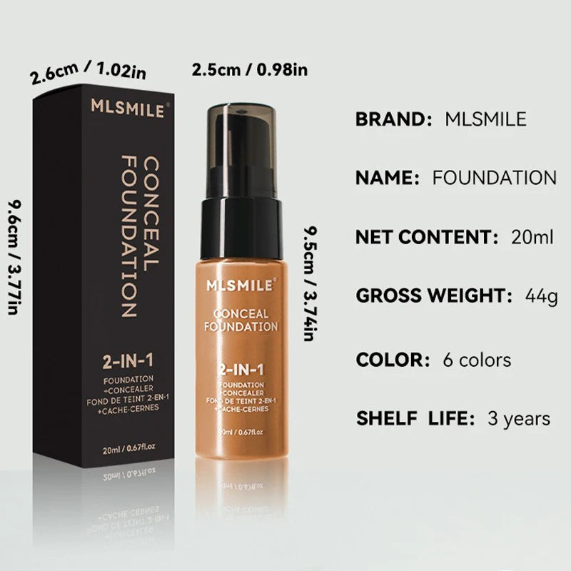 Face Foundation Cream Oil-Control Matte BBCream Waterproof Lasting Concealer Liquid Full Coverage Matte Base Professional Makeup