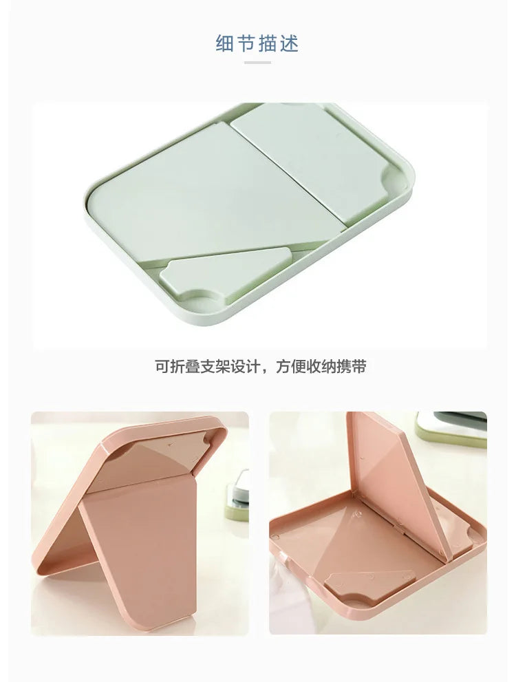 Small Folding Makeup Mirror Portable Makeup Mirror Student Dormitory Desktop Desktop Small Mirror Wholesale Square Mirrors