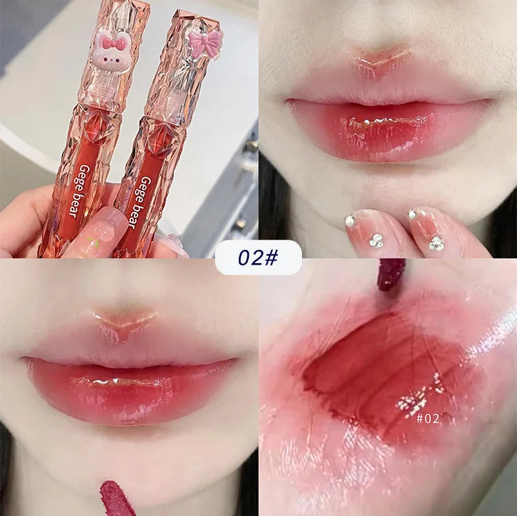 Gege Bear Crystal Mirror Water Lipgloss Hydrating And Ultra-Moisturizing High Shine Glossy Lip Tint Fuller Your Lips