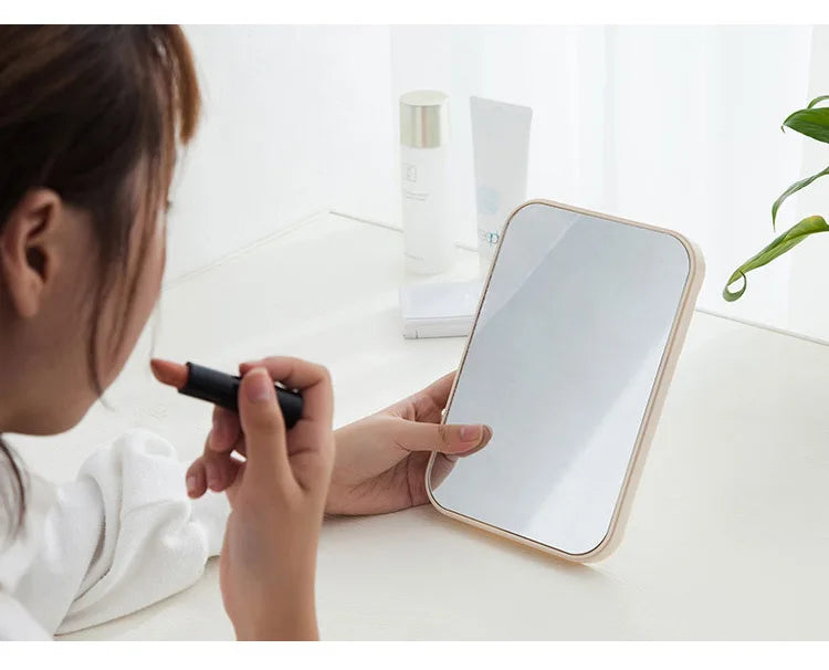 Small Folding Makeup Mirror Portable Makeup Mirror Student Dormitory Desktop Desktop Small Mirror Wholesale Square Mirrors