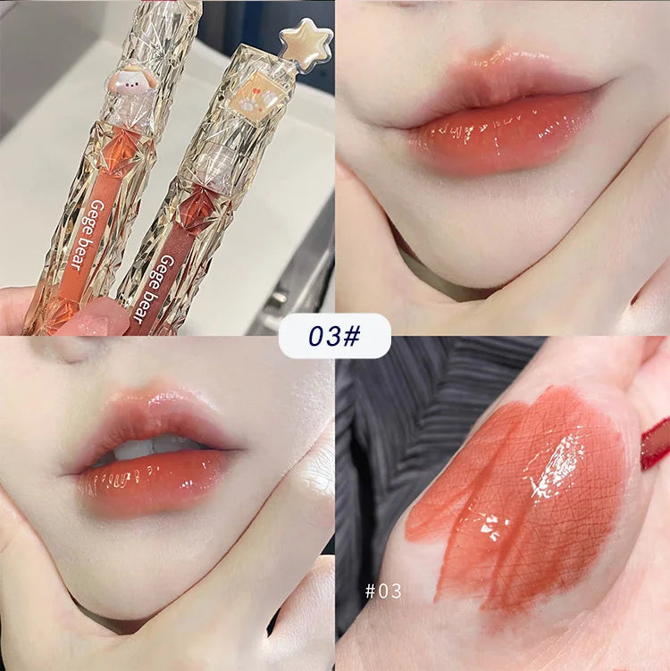 Gege Bear Crystal Mirror Water Lipgloss Hydrating And Ultra-Moisturizing High Shine Glossy Lip Tint Fuller Your Lips