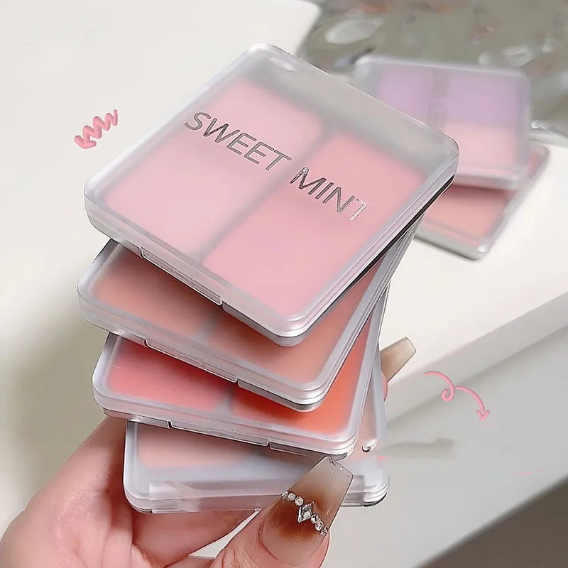 Two-tone Blush Powder Palette Natural Matte Brighten Skin Blusher Milk Peach Pink Purple Apricot Rubor Rouge Korean Dupes Makeup