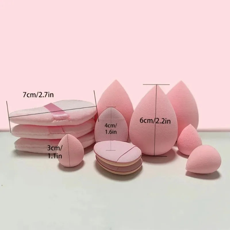 12Pcs Makeup Sponge Velvet Triangle Powder Puff Face Finger Puffs Mini Beauty Egg Liquid Foundation Tools Make Up Accessories