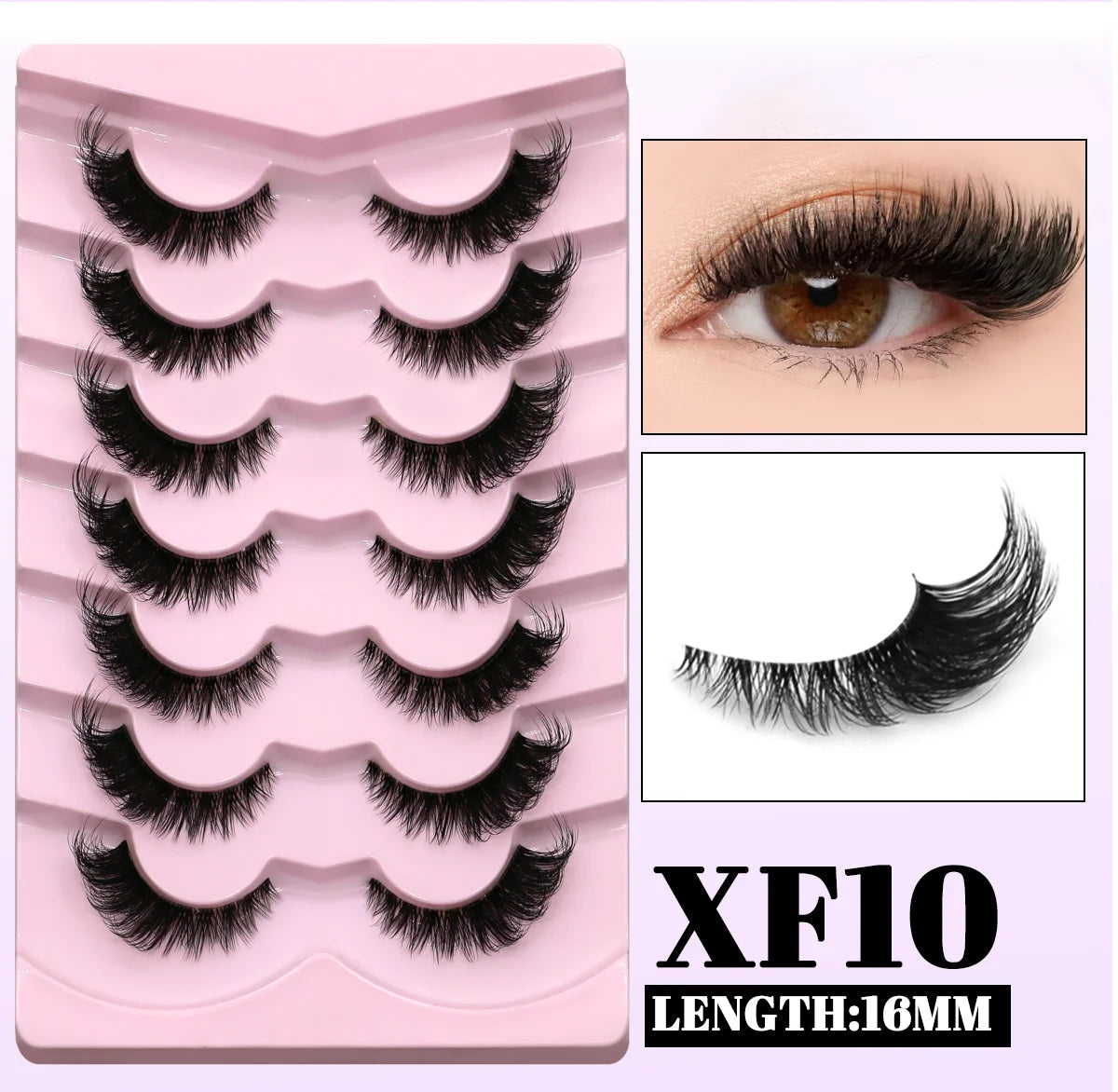 GROINNEYA Cat Eye Lashes Natural long Clear Band Lashes Winged End Eye Elongated Eyelashes Faux Mink Eyelashes Makeup