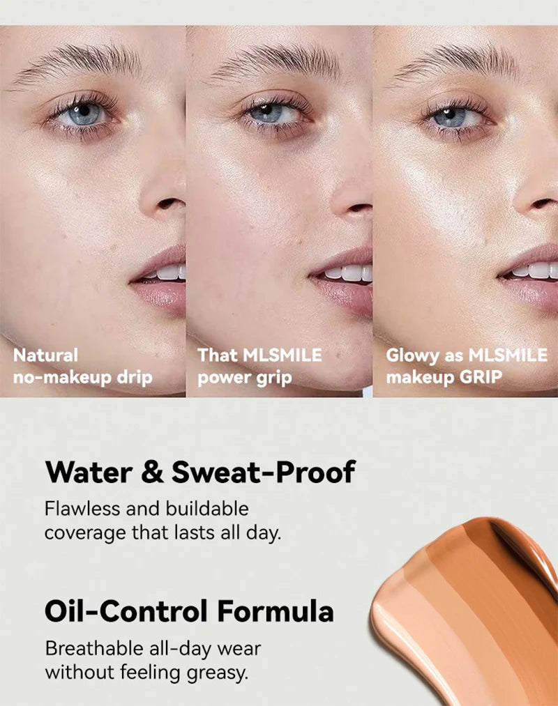 Face Foundation Cream Oil-Control Matte BBCream Waterproof Lasting Concealer Liquid Full Coverage Matte Base Professional Makeup