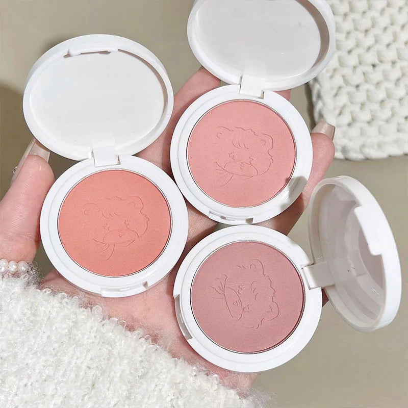 Cute Powder Blusher Natural Matte Brightening Rouge Peach Pink Blusher Face Cheek Tint Blush Contour Makeup Palette Cosmetics