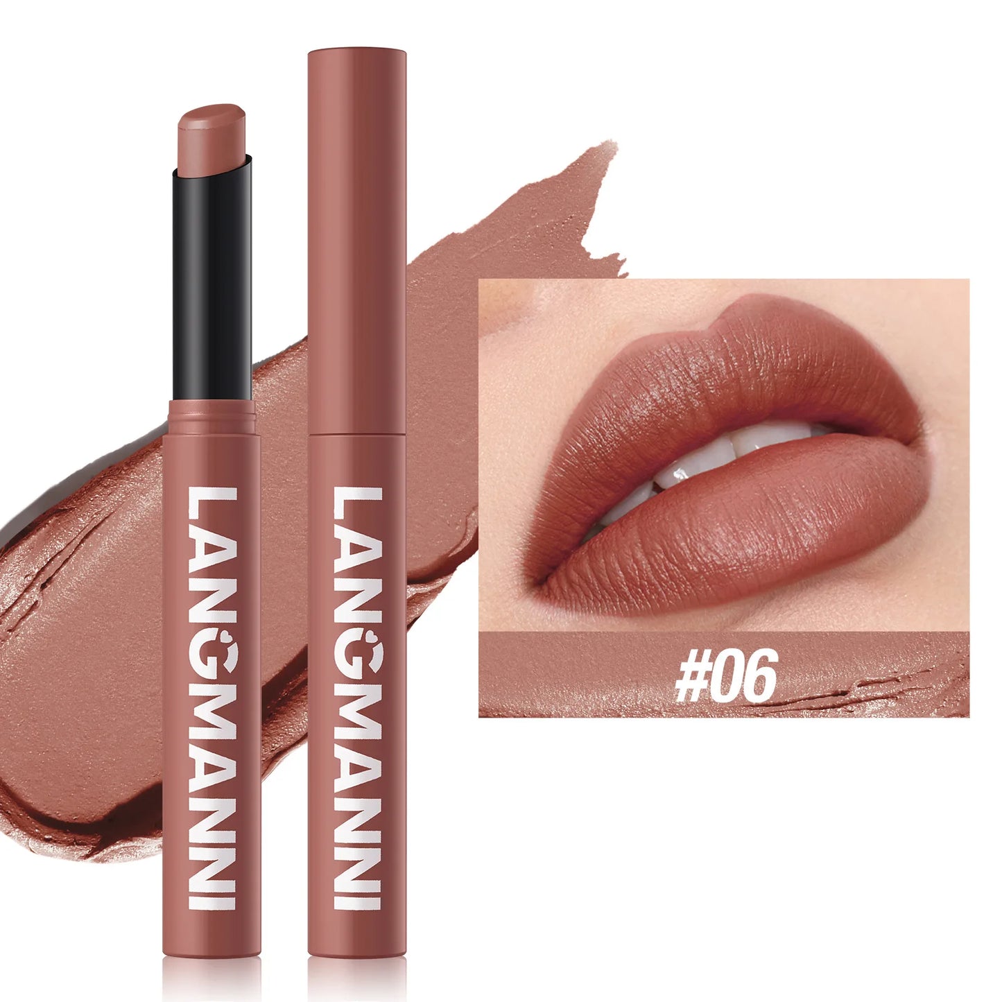 LANGMANNI 12 Color Matte Lipstick Soft Silky Texture Quick Dry Waterproof Long Lasting Non Fading Fashion Hot Sales Lipstick 2g