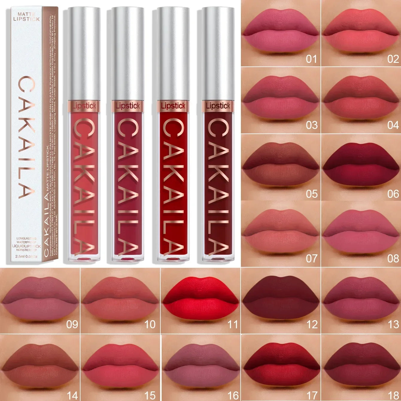 Liquid Lipstick Lip Makeup Women Beauty Red Nonstick Cup Waterproof Lip Gloss Sexy Long Lasting Velvet Matte Lip Gloss