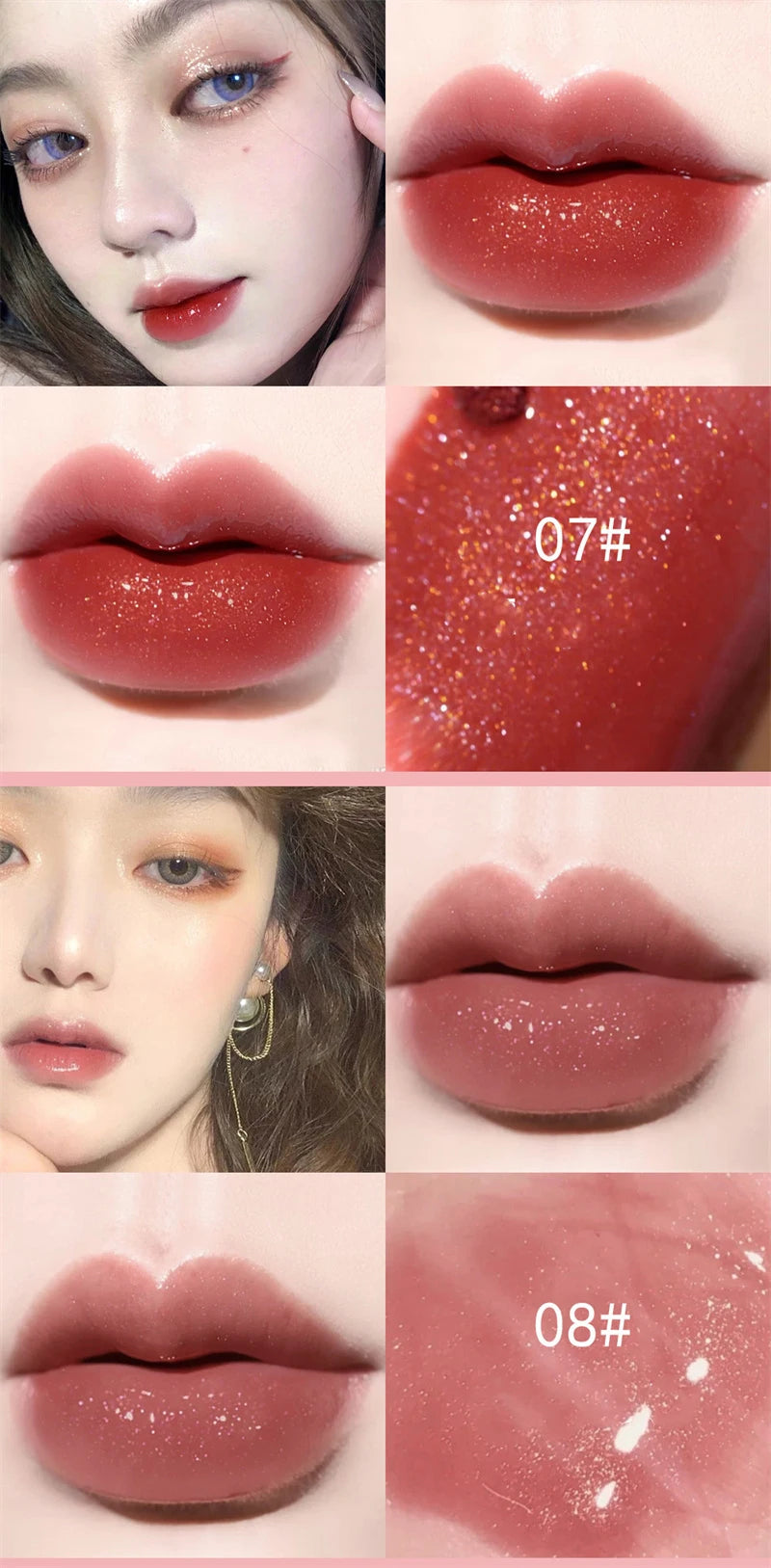 Mirror Water Light Lip Gloss Transparent Glass Lasting Moisturizing Waterproof Liquid Lipstick Pearlescent Fine Shine Lip Glaze