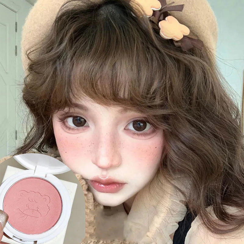 Cute Powder Blusher Natural Matte Brightening Rouge Peach Pink Blusher Face Cheek Tint Blush Contour Makeup Palette Cosmetics