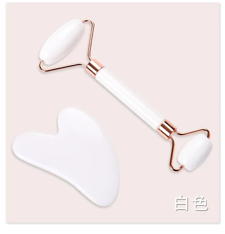 Gua Sha Massage Board for Face Rose Pink Guasha Set Plate Jade Face Massager Scrapers Tools for Face Neck Back Body