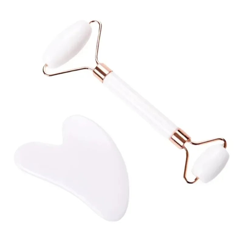 Gua Sha Massage Board for Face Rose Pink Guasha Set Plate Jade Face Massager Scrapers Tools for Face Neck Back Body